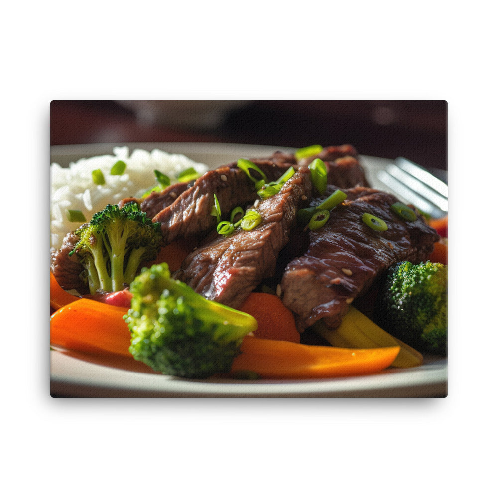 Hanger Steak Stir Fry with Mixed Vegetables canvas - Posterfy.AI