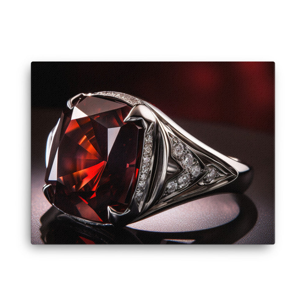 The red diamond exudes elegance and sophistication canvas - Posterfy.AI