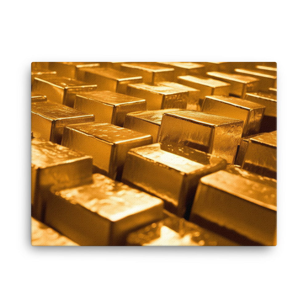 Shimmering Gold Bricks canvas - Posterfy.AI