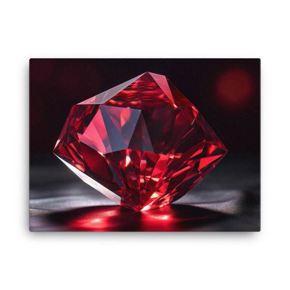 Red diamond gleams in the light canvas - Posterfy.AI