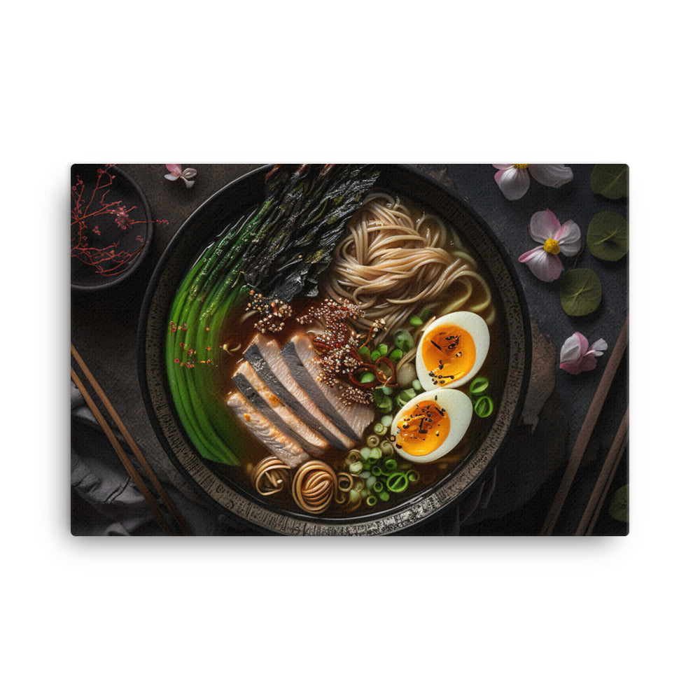 A steaming bowl of rich and savory tonkotsu ramen canvas - Posterfy.AI