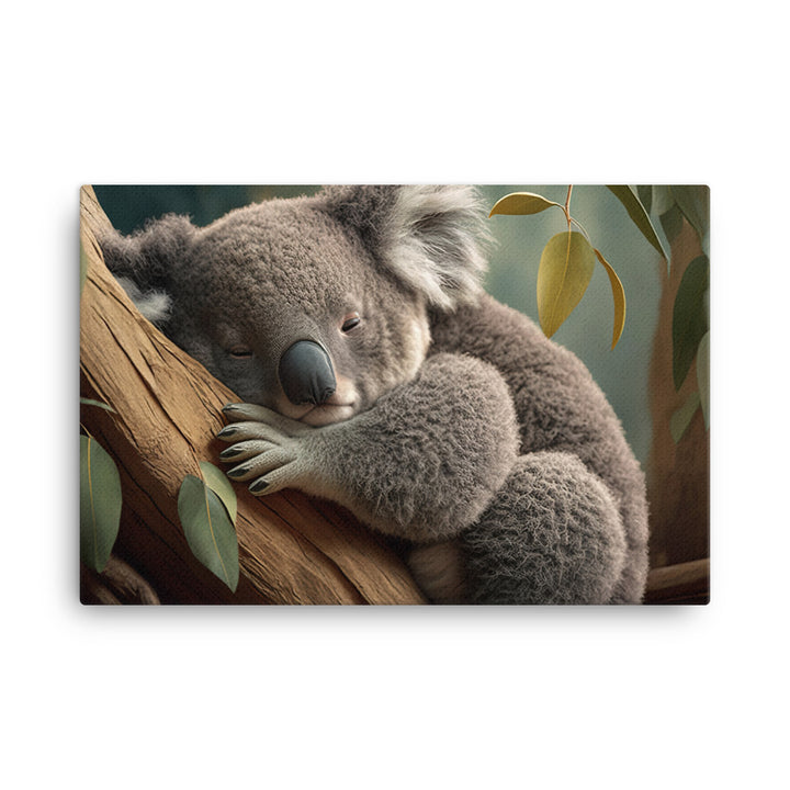 A sleepy koala perched on a tree limb canvas - Posterfy.AI