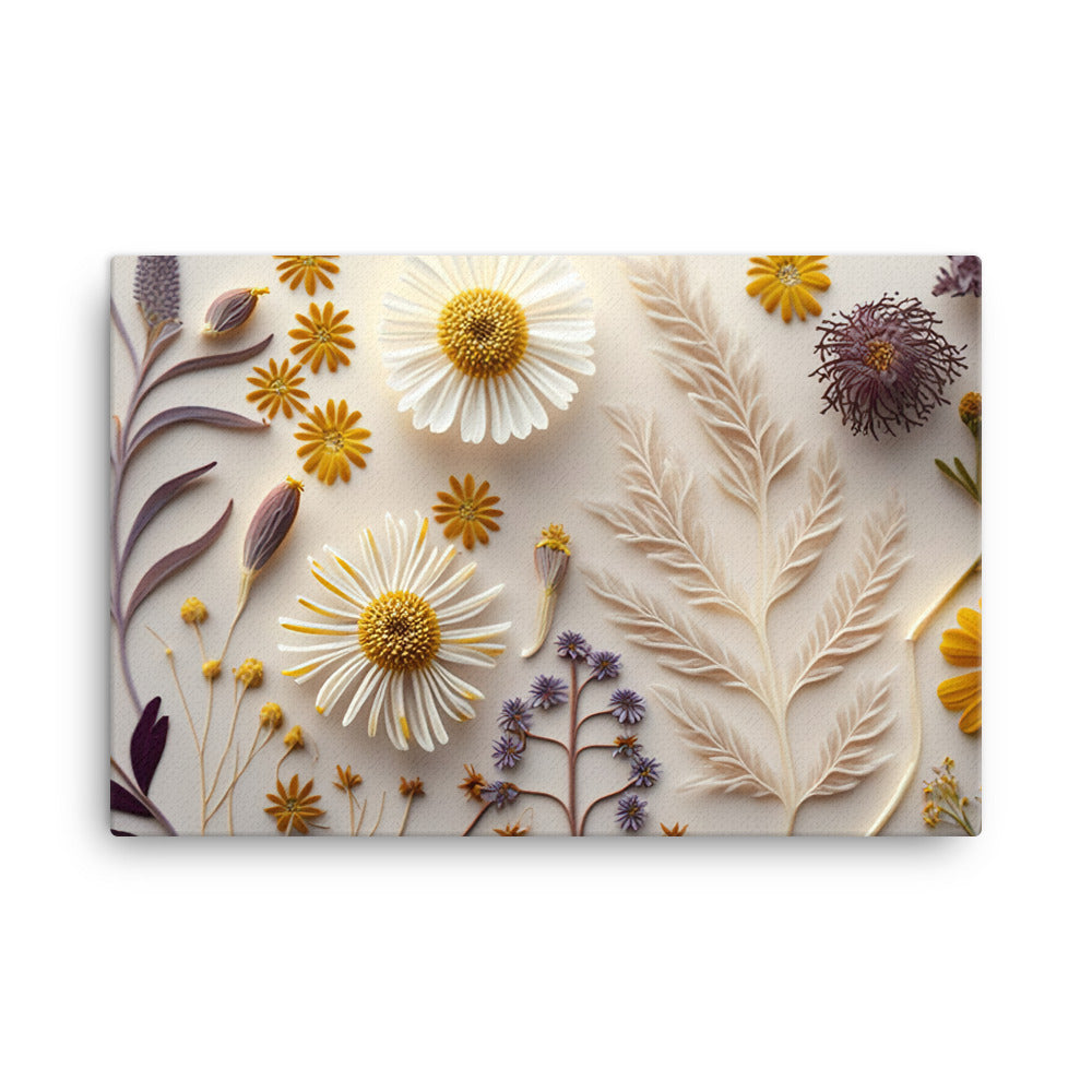 Real pressed flowers canvas - Posterfy.AI