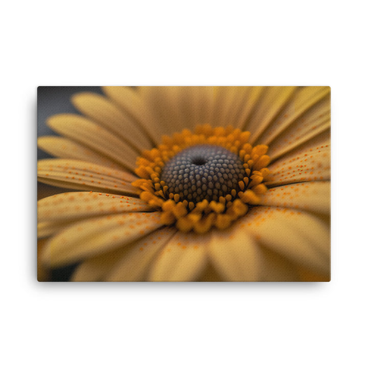 A macro shot of a yellow daisy canvas - Posterfy.AI