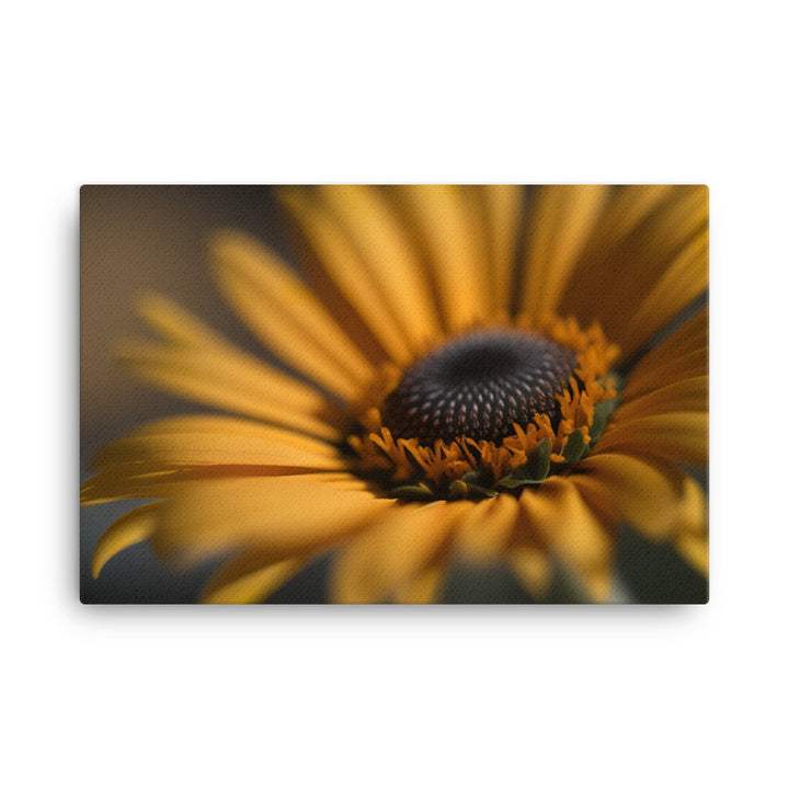 A macro shot of a yellow daisy canvas - Posterfy.AI