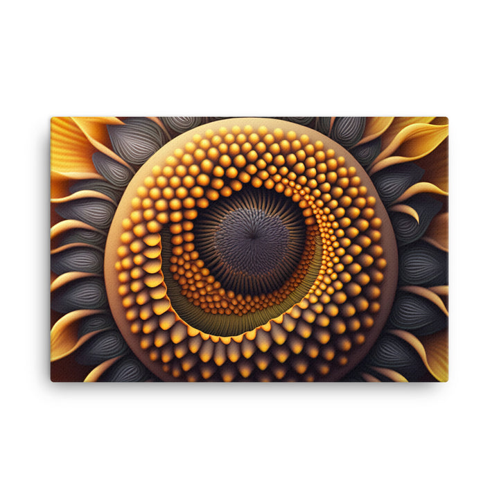A Close-Up of a yellow sunflower canvas - Posterfy.AI