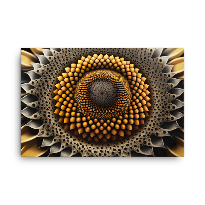 A Close-Up of a yellow sunflower canvas - Posterfy.AI