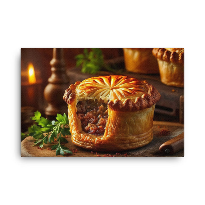 Freshly baked meat pie canvas - Posterfy.AI