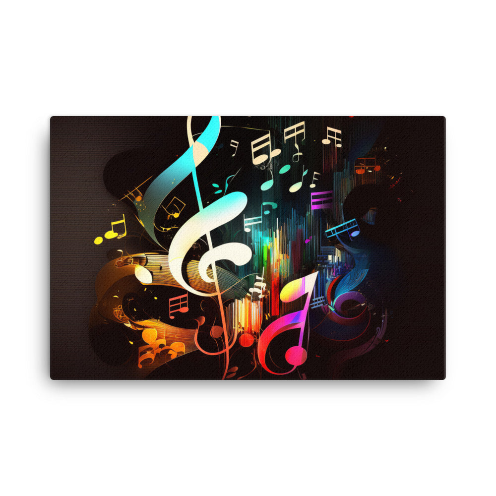 Musical notes in a simple abstract style canvas - Posterfy.AI