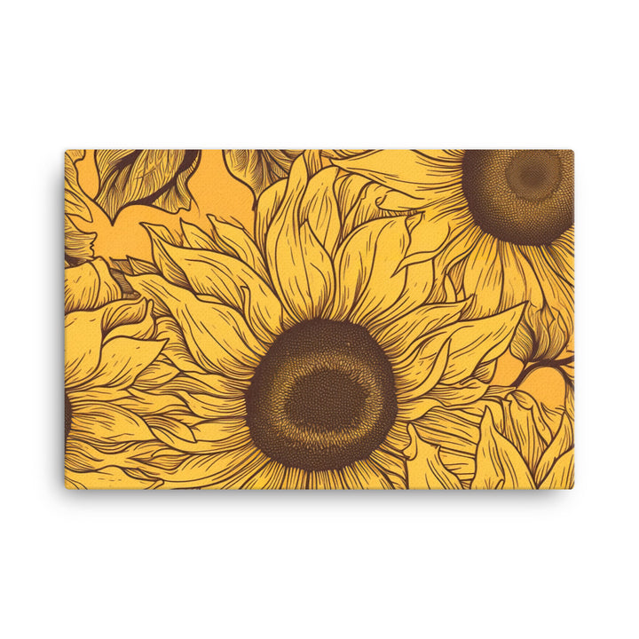 Sunflower Pattern canvas - Posterfy.AI