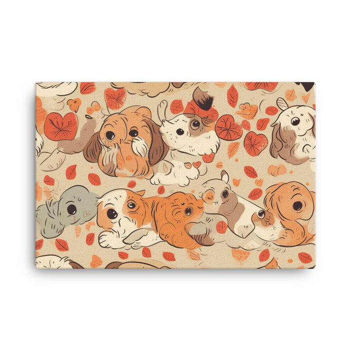 Puppy love Pattern canvas - Posterfy.AI