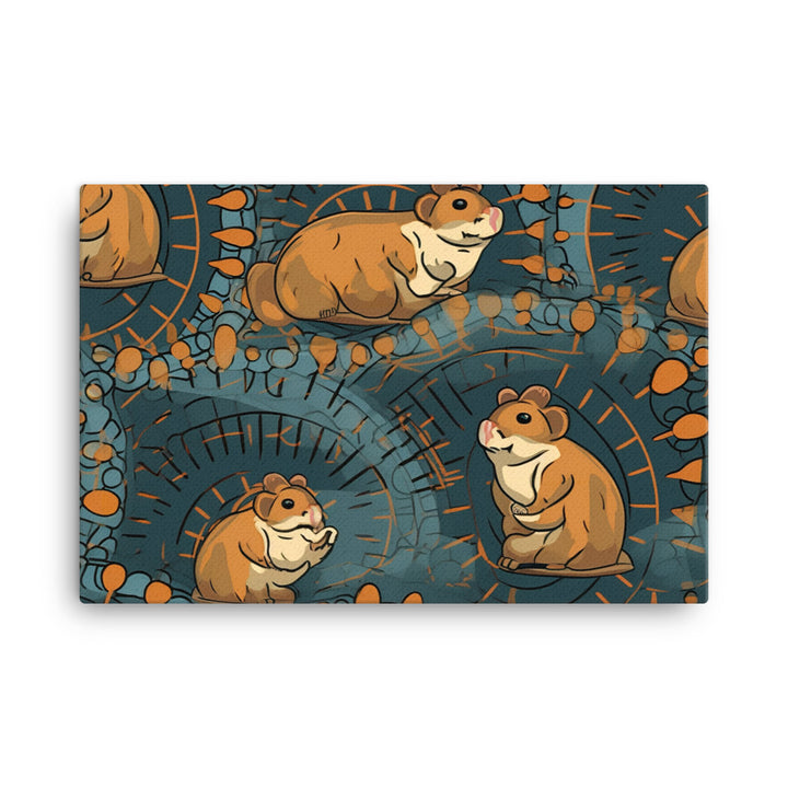 Hamster wheels Pattern canvas - Posterfy.AI