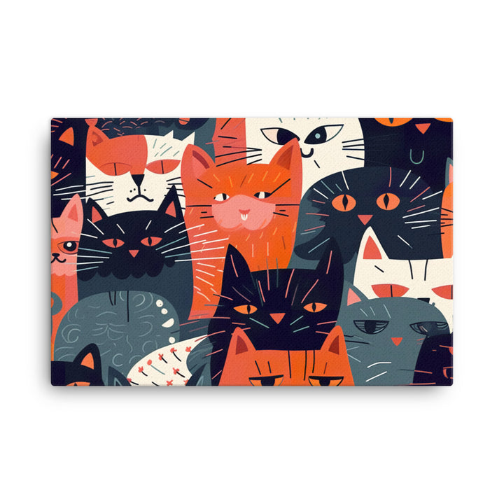 Cat faces Pattern canvas - Posterfy.AI