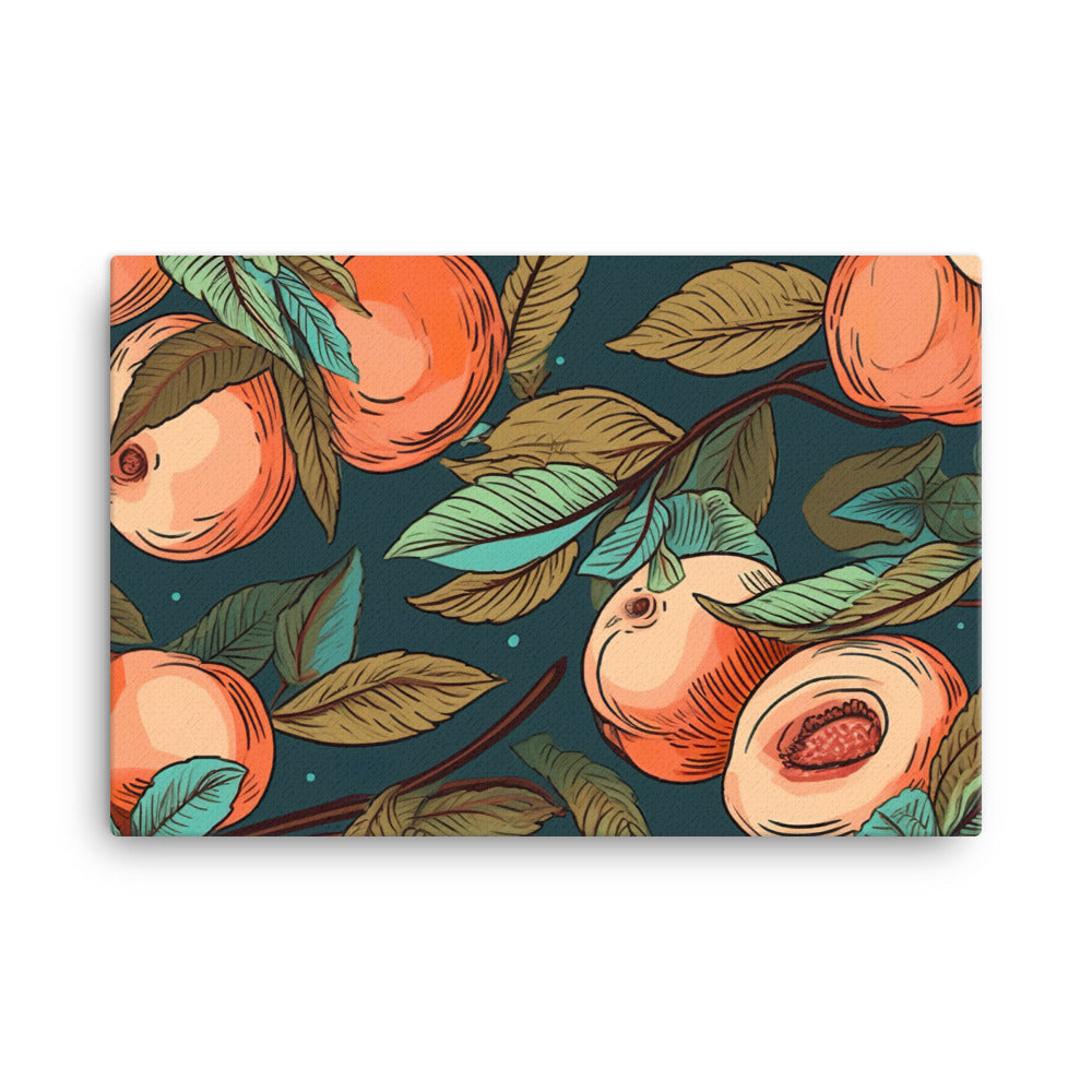 Peaches Pattern canvas - Posterfy.AI