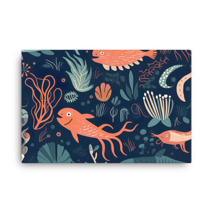 Sea Creatures Pattern canvas - Posterfy.AI
