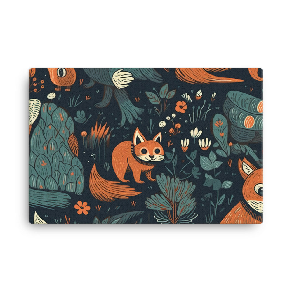 Forest Animals Pattern canvas - Posterfy.AI