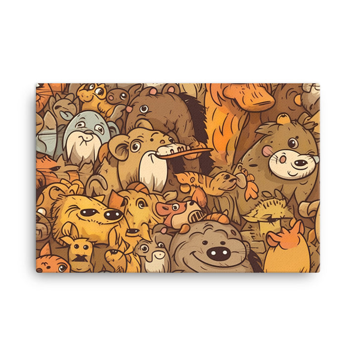 Cartoon Animals Pattern canvas - Posterfy.AI