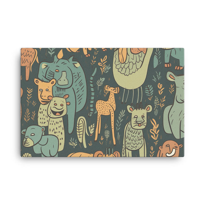 Zoo Animals Pattern canvas - Posterfy.AI