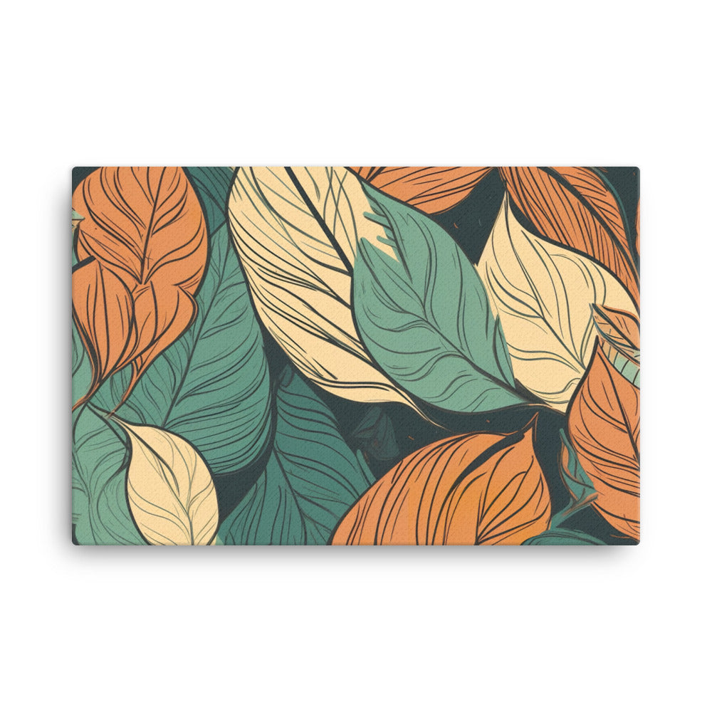 Leaves Pattern canvas - Posterfy.AI