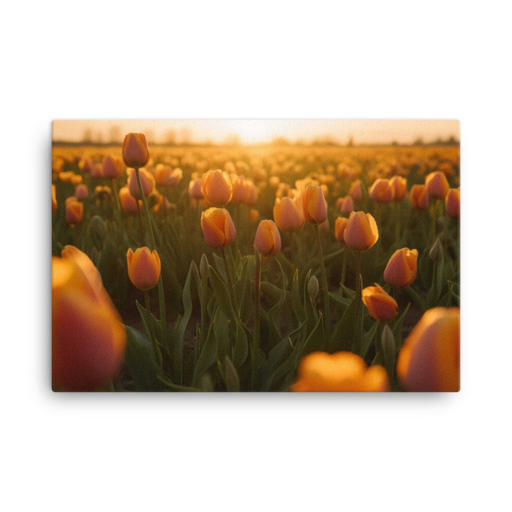 Tulips in the Golden Hour canvas - Posterfy.AI