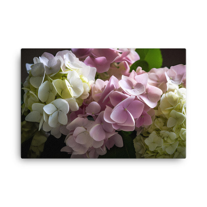 Pink and White Hydrangea Bouquet canvas - Posterfy.AI