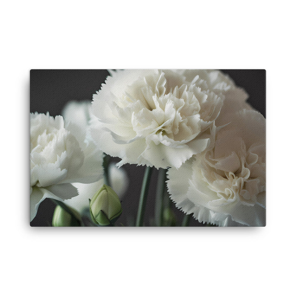 Elegant White Carnations canvas - Posterfy.AI