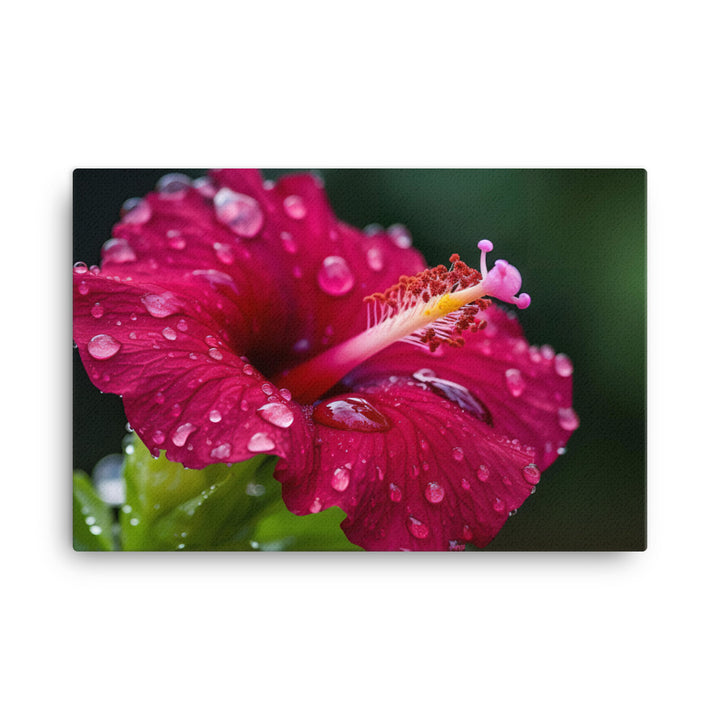 Hibiscus in the Rain canvas - Posterfy.AI