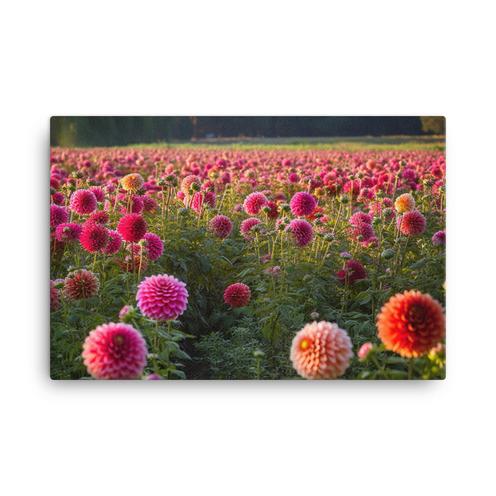 Dahlia Field in Bloom canvas - Posterfy.AI