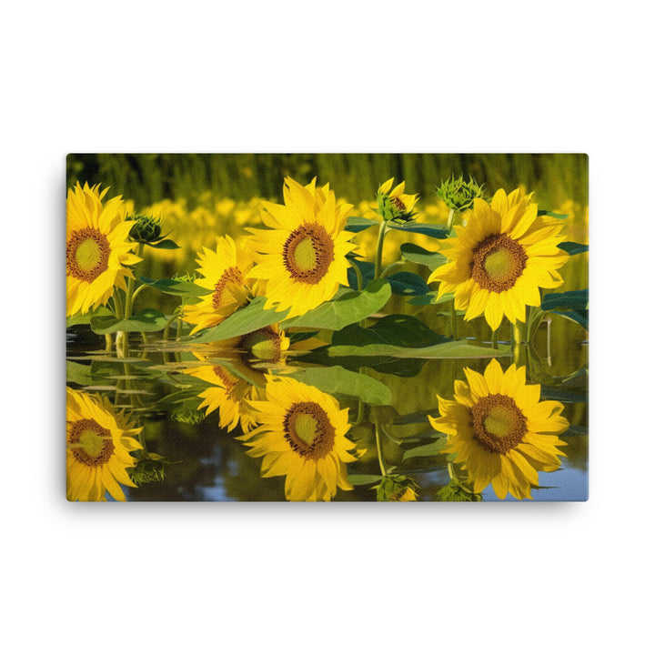 Sunflower Reflections canvas - Posterfy.AI