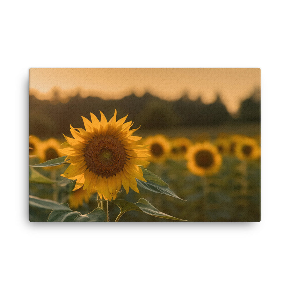 Golden Sunflower Fields canvas - Posterfy.AI