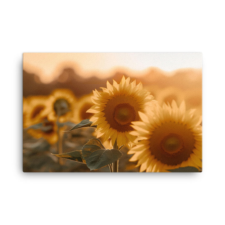 Golden Sunflower Fields canvas - Posterfy.AI