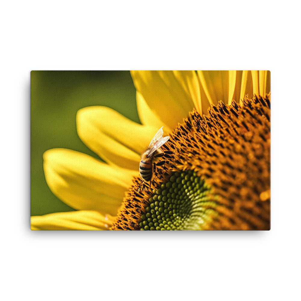 Bee Among Sunflowers canvas - Posterfy.AI