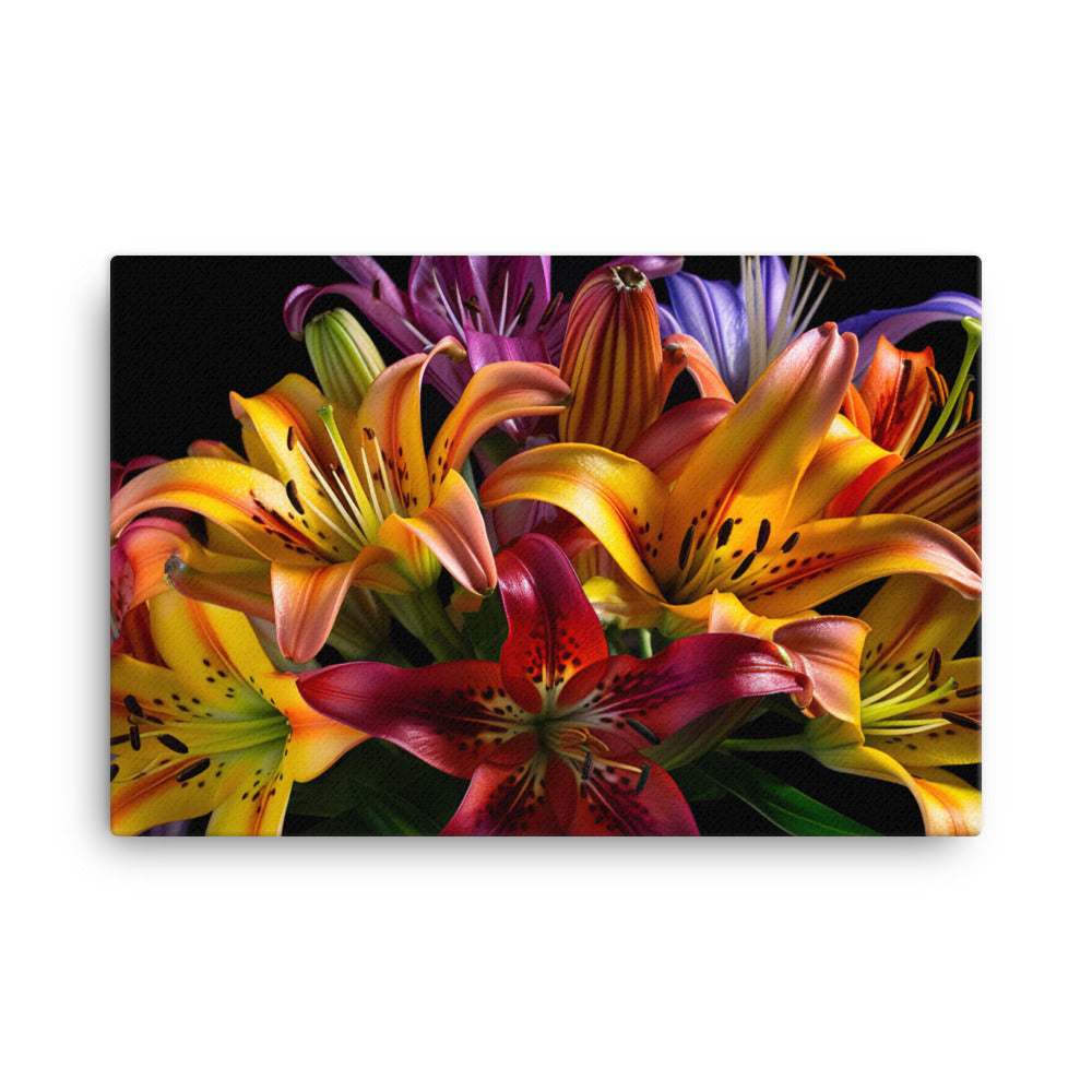 Multicolored Lily Bouquet canvas - Posterfy.AI