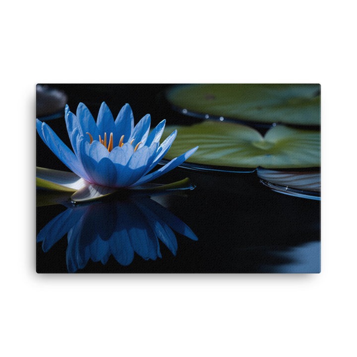 Blue Lily in the Pond canvas - Posterfy.AI