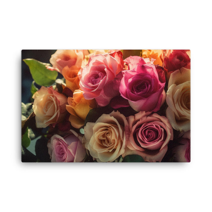 Radiant Roses canvas - Posterfy.AI