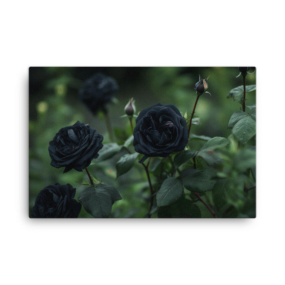 Mysterious Black Roses canvas - Posterfy.AI