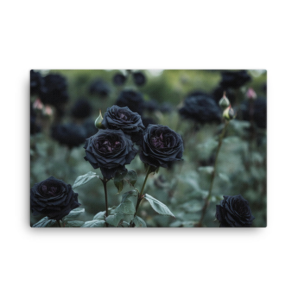 Mysterious Black Roses canvas - Posterfy.AI