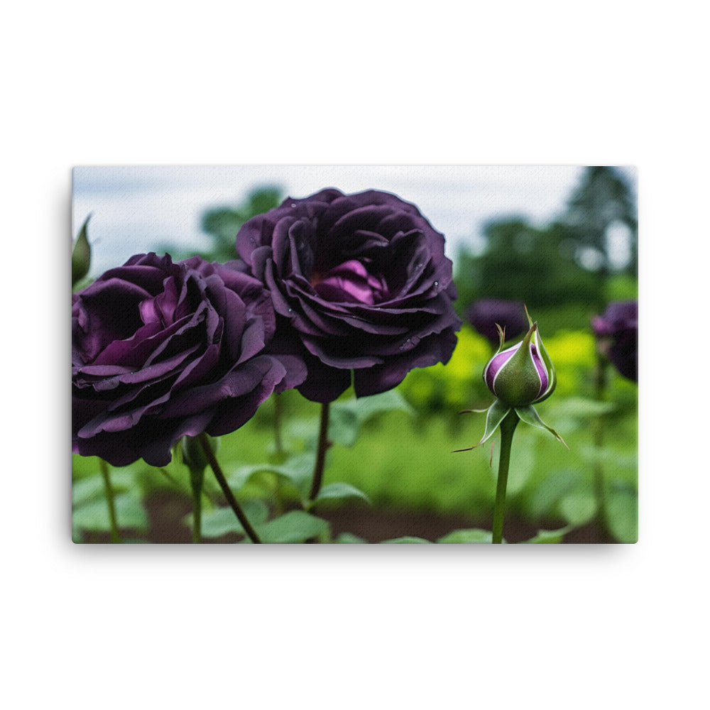 Mysterious Black Roses canvas - Posterfy.AI