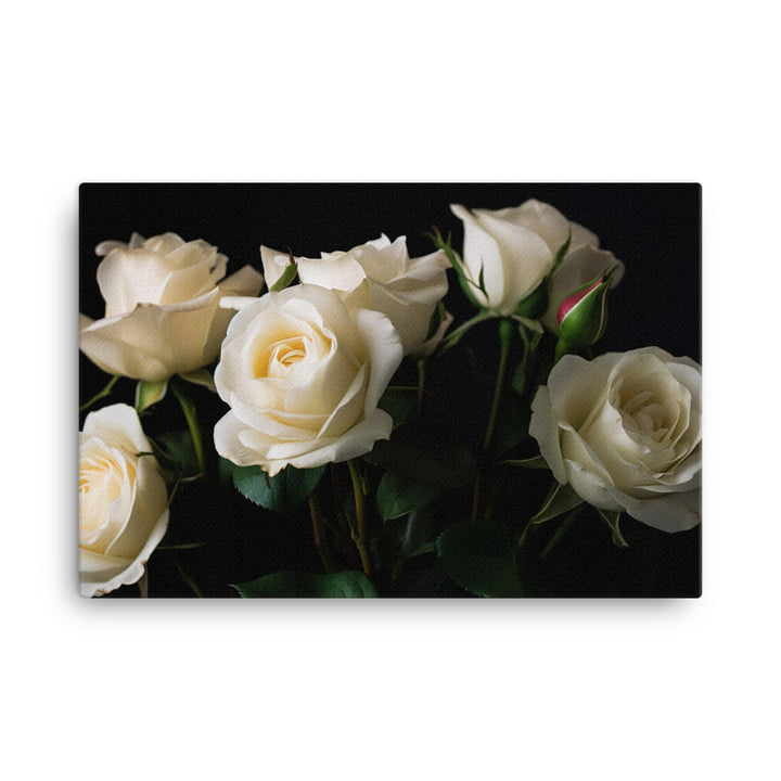 Classic White Roses canvas - Posterfy.AI