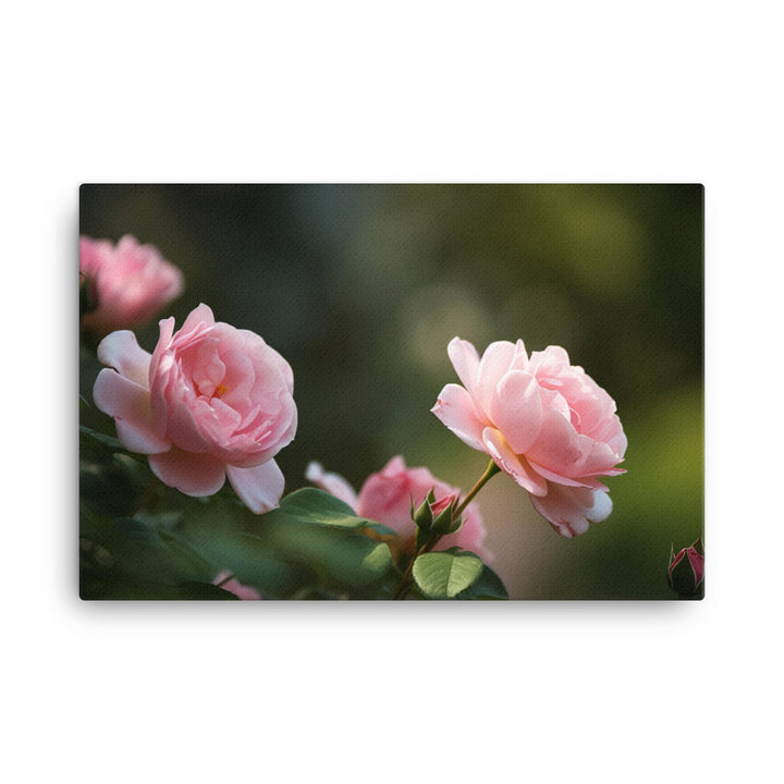 Blushing Pink Roses canvas - Posterfy.AI