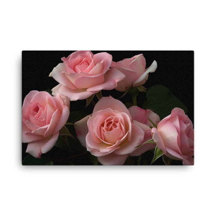 Blushing Pink Roses canvas - Posterfy.AI