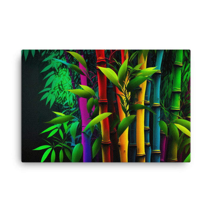 Colourful bamboo jungle canvas - Posterfy.AI