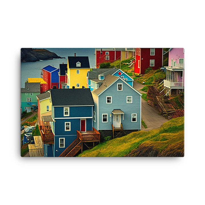 Colorful houses canvas - Posterfy.AI