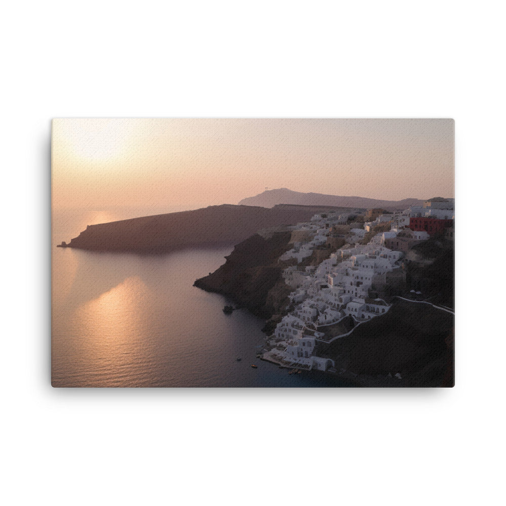 Sunset Over Santorini canvas - Posterfy.AI