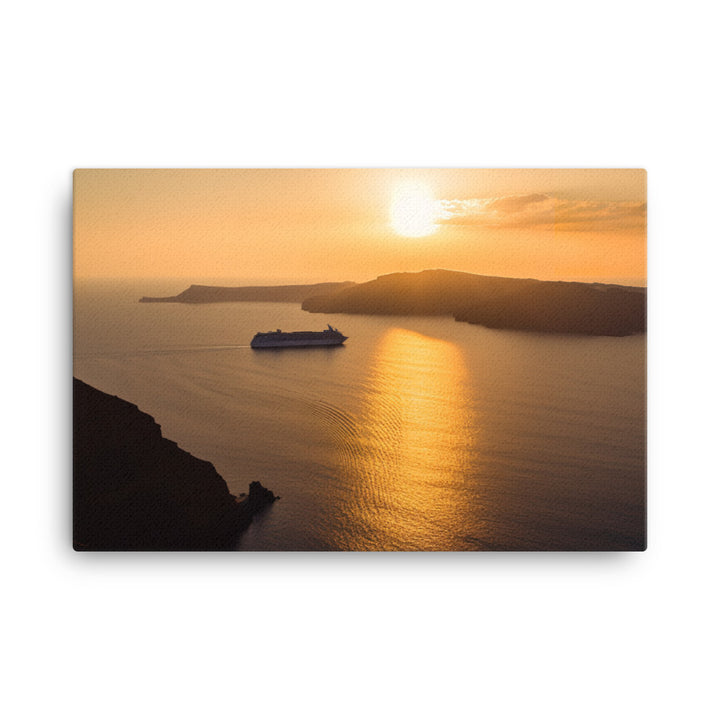 Sunset Over Santorini canvas - Posterfy.AI