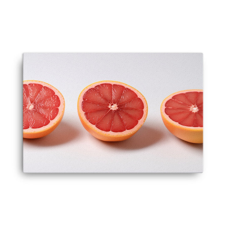 Sliced Grapefruit on a White Background canvas - Posterfy.AI