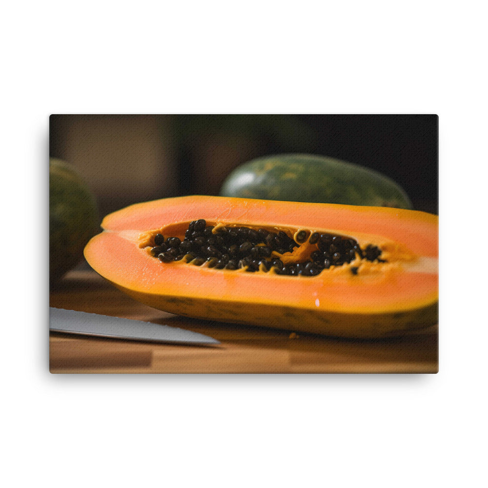 Exotic Papaya Delight canvas - Posterfy.AI