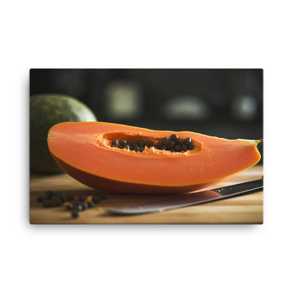 Exotic Papaya Delight canvas - Posterfy.AI