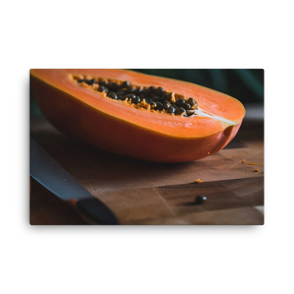 Exotic Papaya Delight canvas - Posterfy.AI