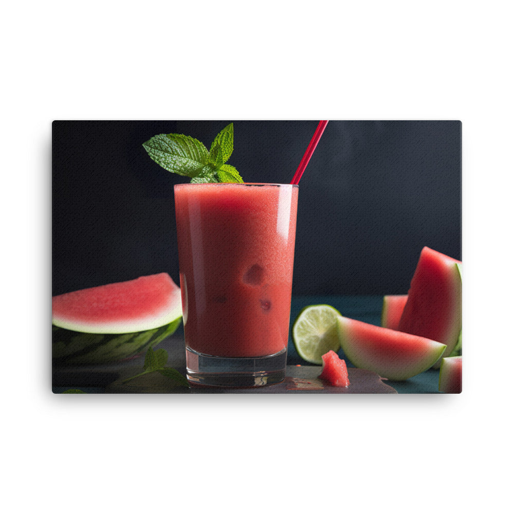 Watermelon Smoothie Time canvas - Posterfy.AI